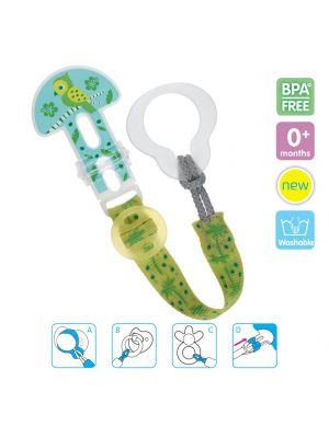  MAM Clip สายคล้องจุกนมหลอก+ ตัวล็อคแบบหนีบ  รุ่น 0+months สี green