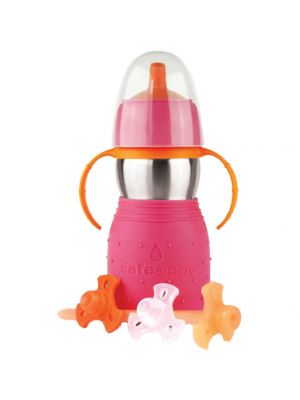 The Safe Sippy ขวดหัดดื่ม รุ่น 2 in 1 สีชมพู