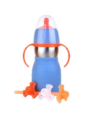 The Safe Sippy ขวดหัดดื่ม รุ่น 2 in 1 สีฟ้า
