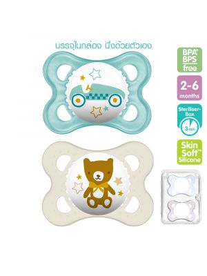 MAM จุกนมหลอก2-6M Twin  รุ่น 2-6 months สีขาวหมี