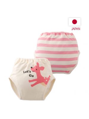 Nishiki, กางเกงสำหรับน้องหัดเลิกแพมเพิส,แบบสวม,(แพ็คคู่) ,ลายกวาง,สีชมพู,100 cm. (14-16Kgs) ,จัดส่งสินค้าทุกวันจันทร์/พุธ/ศุกร์