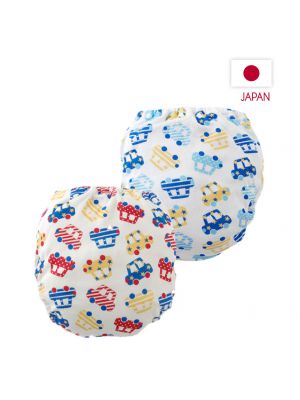 Nishiki, กางเกงสำหรับน้องหัดเลิกแพมเพิส,แบบสวม,(แพ็คคู่),ลายรถคู่,100 cm. (14-16Kgs) ,จัดส่งสินค้าทุกวันจันทร์/พุธ/ศุกร์