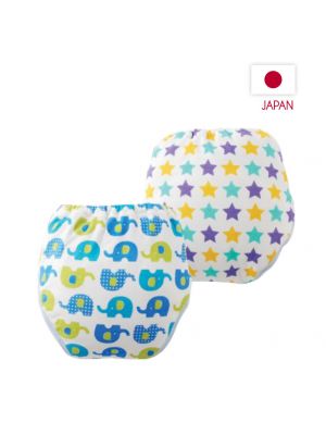 Nishiki, กางเกงสำหรับน้องหัดเลิกแพมเพิส,แบบสวม,(แพ็คคู่),ลายช้างดาว,80 cm. (9-11Kgs) ,จัดส่งสินค้าทุกวันจันทร์/พุธ/ศุกร์