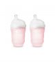 Olababy - แพ็คคู่ขวดนมซิลิโคน GentleBottle ขนาด 8 ออนซ์ สีชมพู