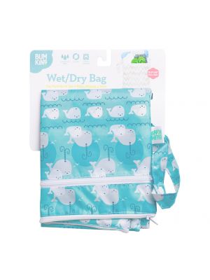 Bumkins - กระเป๋าผ้ากันน้ำอเนกประสงค์ รุ่น Wet/Dry Bag ลาย Whales Away